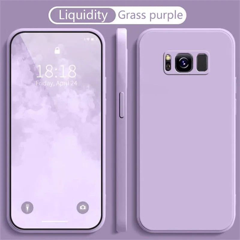 Liquid Silicone Phone Case for Samsung Galaxy S8 S9 S10 Plus Soft Camera Protective Shockproof Back Cover Samsung 8Plus
