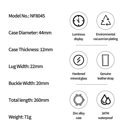 NAVIFORCE Men Casual Watch Fashion Luxury Waterproof Genuine Leather Strap Male Chronograph Quartz WristWatch Relogio Masculino