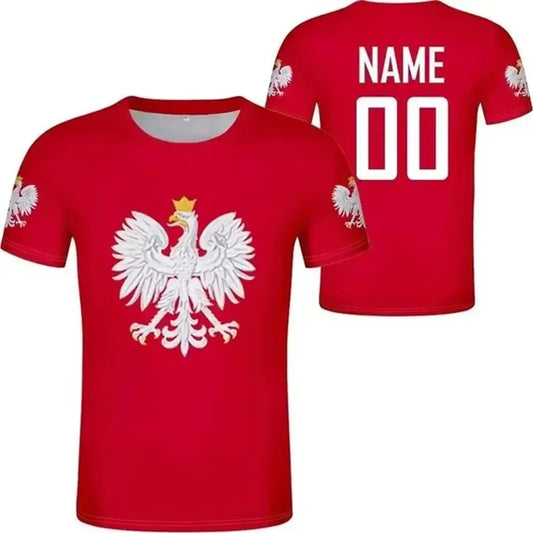 Summer Friday Poland White Eagle Insignia 3D Print Quick Drying Breathable Sport Men's Plu-size T-shirt Man Cotton