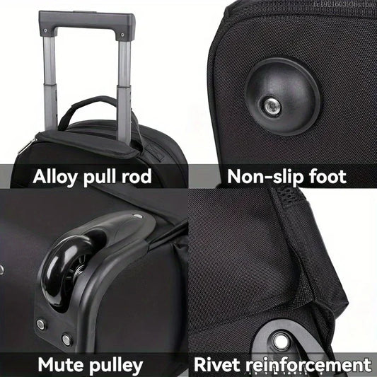 Mochila de viaje de gran capacidad con ruedas, maleta con ruedas multicapa, mochila multifuncional para fin de semana y noche.