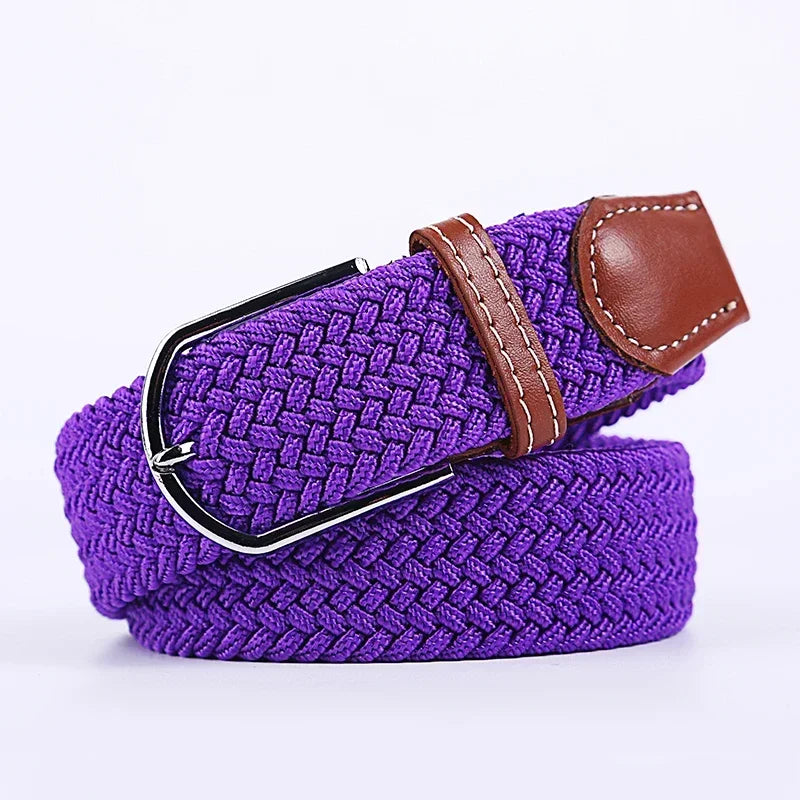 Women's Belt Fashion Casual Woven Elastic Belt Outdoor Sports Military Tactical Strap Climbing Work Belt Unisex Jeans Pants