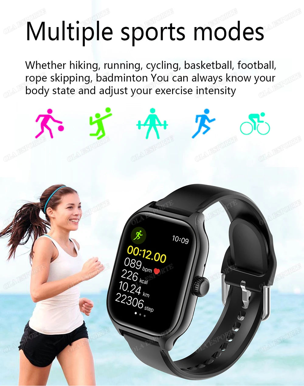 Smart Watch For Android IOS Watches 1.83inch HD Display Bluetooth Call Message Alert Music Sports Mode Smartwatch Men Women Ht30