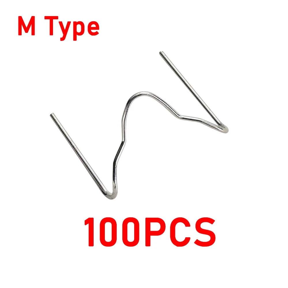 Plastic Welding Staples 1000/500/200/100Pcs 4 Types 0.8mm Welding Nails Plastic Welder Repair Nails Kit