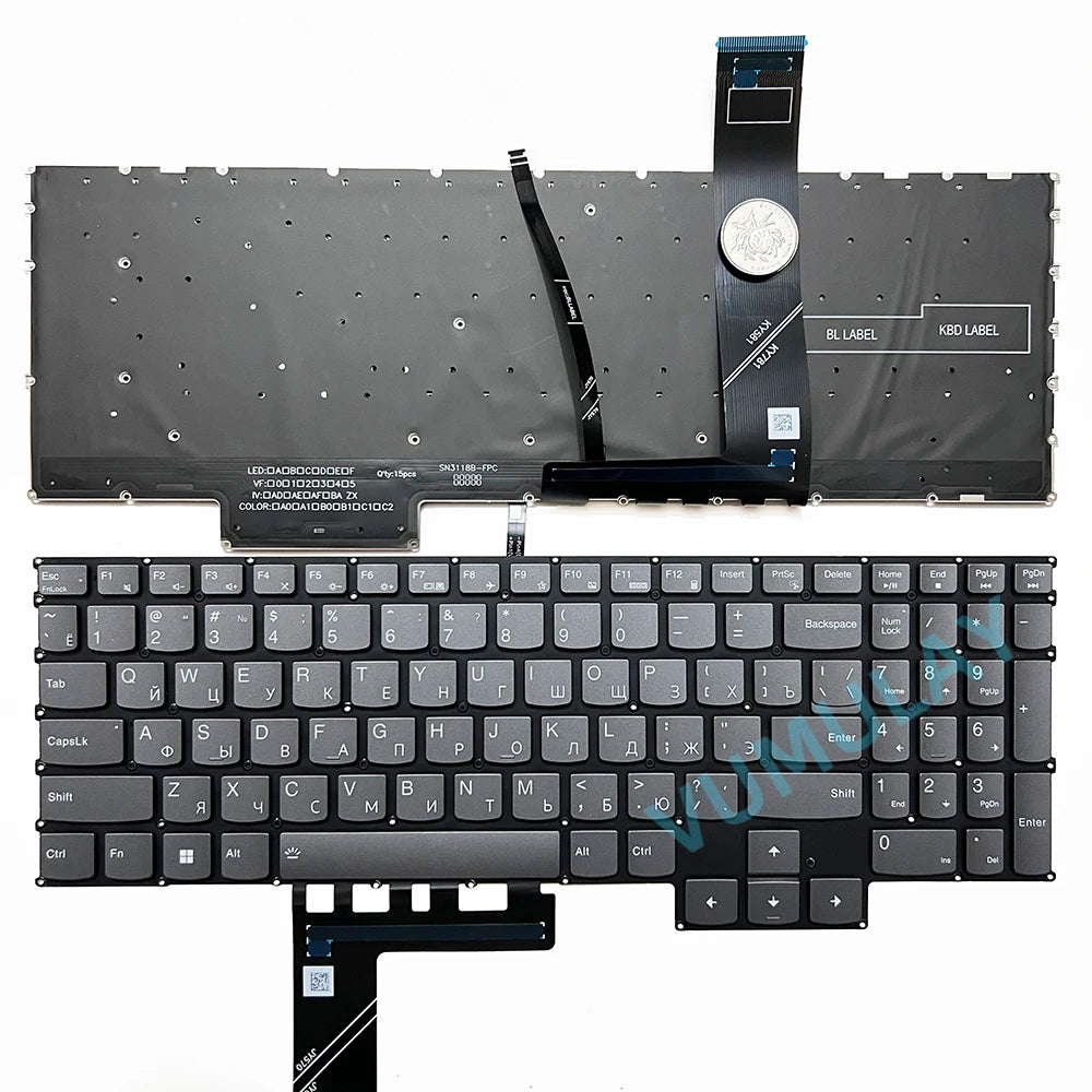 US/RU Backlit Keyboard for Lenovo Legion 5 Pro 16ITH6 16ITH6H 16ACH6 16ACH6H 16ARH7 16ARH7H 16IAH7 16IAH7H 82RF 82JD 82JQ 82RG