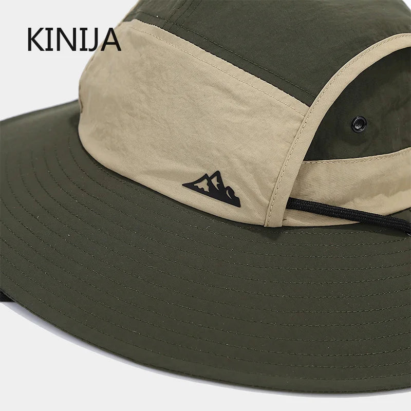Summer Outdoor Sun Protection Hat for Women Men Hiking Fishing Sunscreen Visor Cap Large Brim Shawl Quick Drying Fisherman Hat