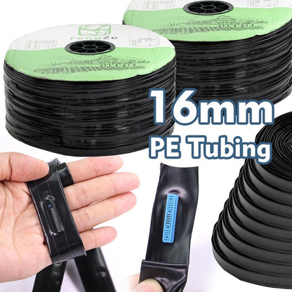 50/100m fita de gotejamento 16mm espaçamento de tubulação pe 10-40cm para jardim estufa rega fazenda irrigação agrícola imersão mangueira gotejador