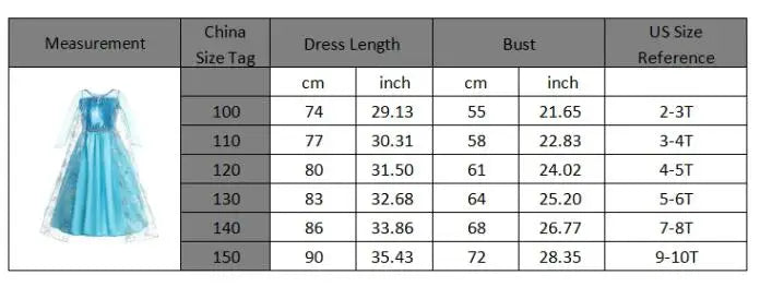 Elsa Anna Kid Princess Girls Dress Rapunzal  Kids Cosplay Halloween Vestidos Children Costume Birthday Party Dress