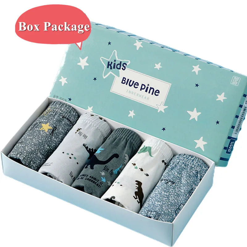 Exquisite Boxed 5-Piece Boys Underwear Soft Breathable Cotton Children Boys Briefs Spider-Man Cartoon Kids Triangle Knickers