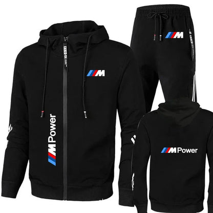 BMW Tracksuit Men's Clothing BMW Print Sweat Suit Casual Harajuku Hooded Sweatshirt+Pants 2 Piece Set Sportswear Sets Men