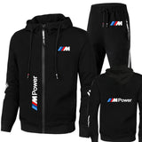 BMW Tracksuit Men's Clothing BMW Print Sweat Suit Casual Harajuku Hooded Sweatshirt+Pants 2 Piece Set Sportswear Sets Men