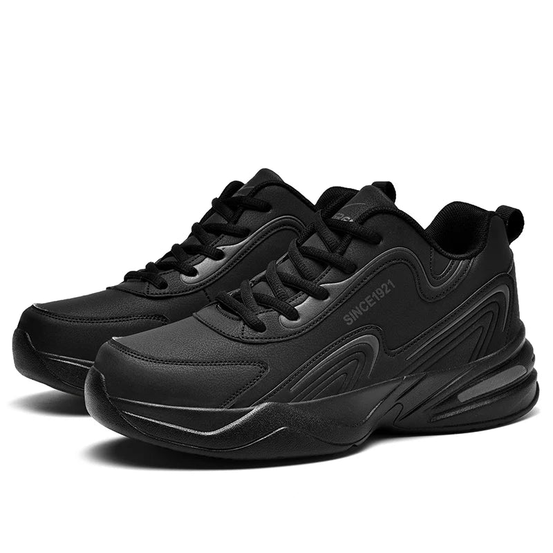 Men Sports Running Shoes Outdoor Walking Soft Casual Sneakers Fashion Designer Leather Sneaker Waterproof Men's Tennis Masculina
