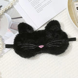 1Pc Cute Cartoon Cat Plush Sleeping Eye Mask Comfortable Sleep Mask Sleep Aid Traveing Home Shading Light Eye Cover Eyeshade