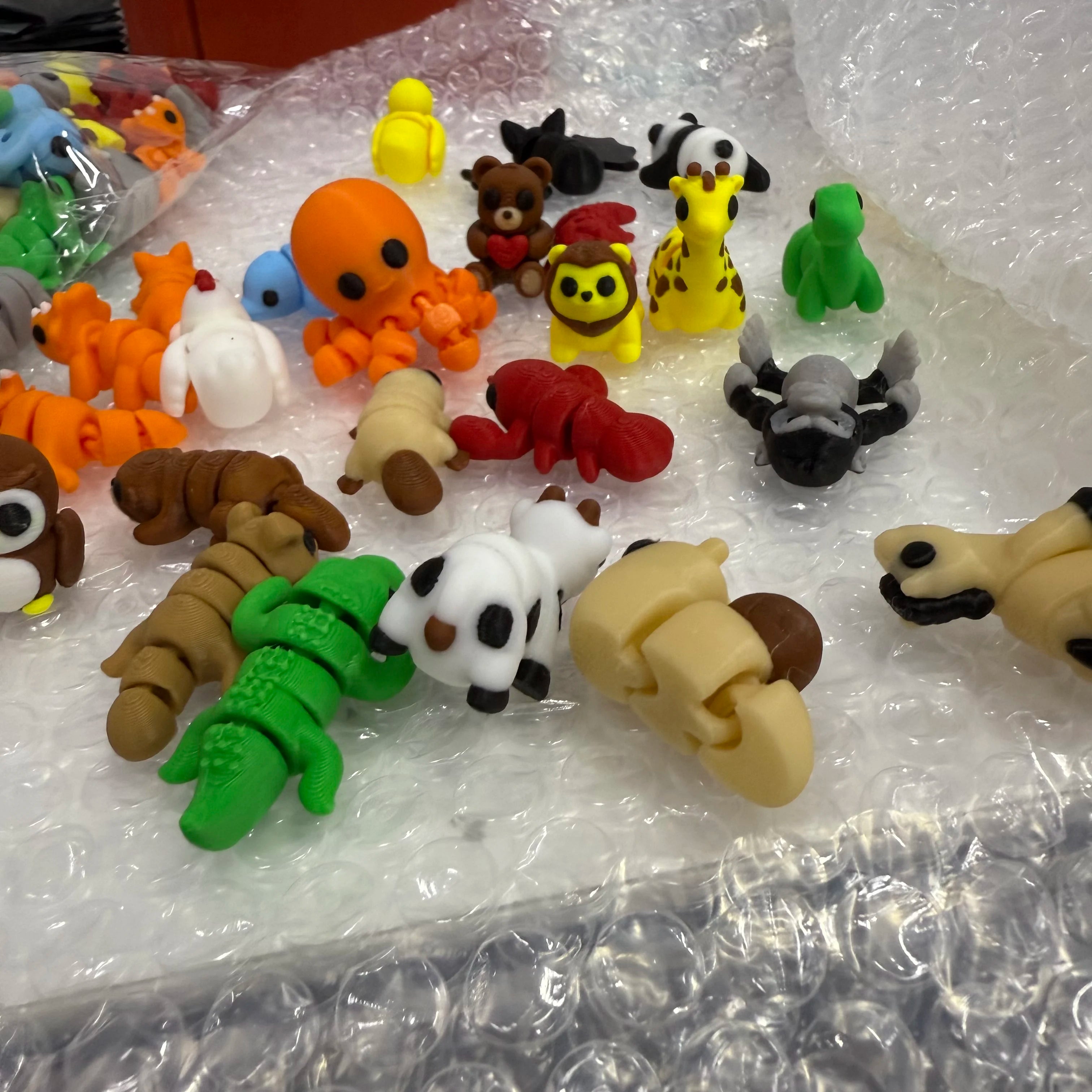 10/50pcs 3D Printed Simulation Toys Mini Animal Model Home Ornament  Cartoon Figure Birthday Gift Sets Decompression Kid Toy