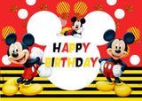 Disney Cartoon Theme Photography Background, Mickey, Minnie Mouse, Baby Shower, Happy Birthday, Gender Reveal, Banner for Children, 1Set 