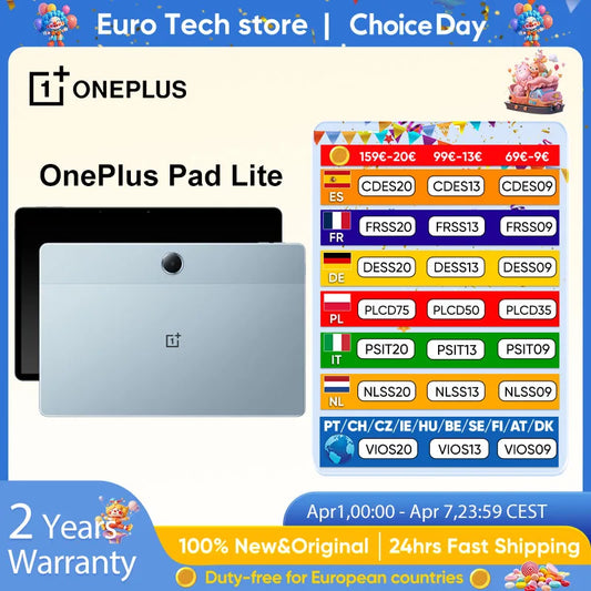 Global Version OnePlus Pad Lite Tablet 11" Transmission 90Hz Eye Care Display 9340 mAh Super-Large Battery MediaTek Helio G100