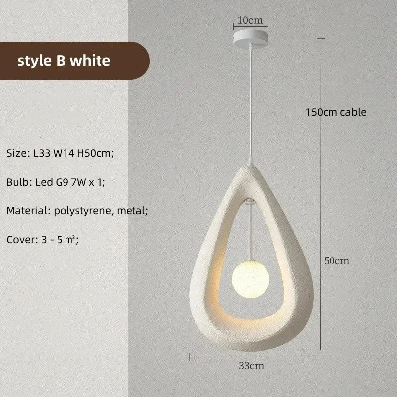 Lámpara colgante japonesa Wabi Sabi, lámpara de techo nórdica para comedor, decoración del hogar, mesa de bar, isla de cocina, lámpara colgante creativa