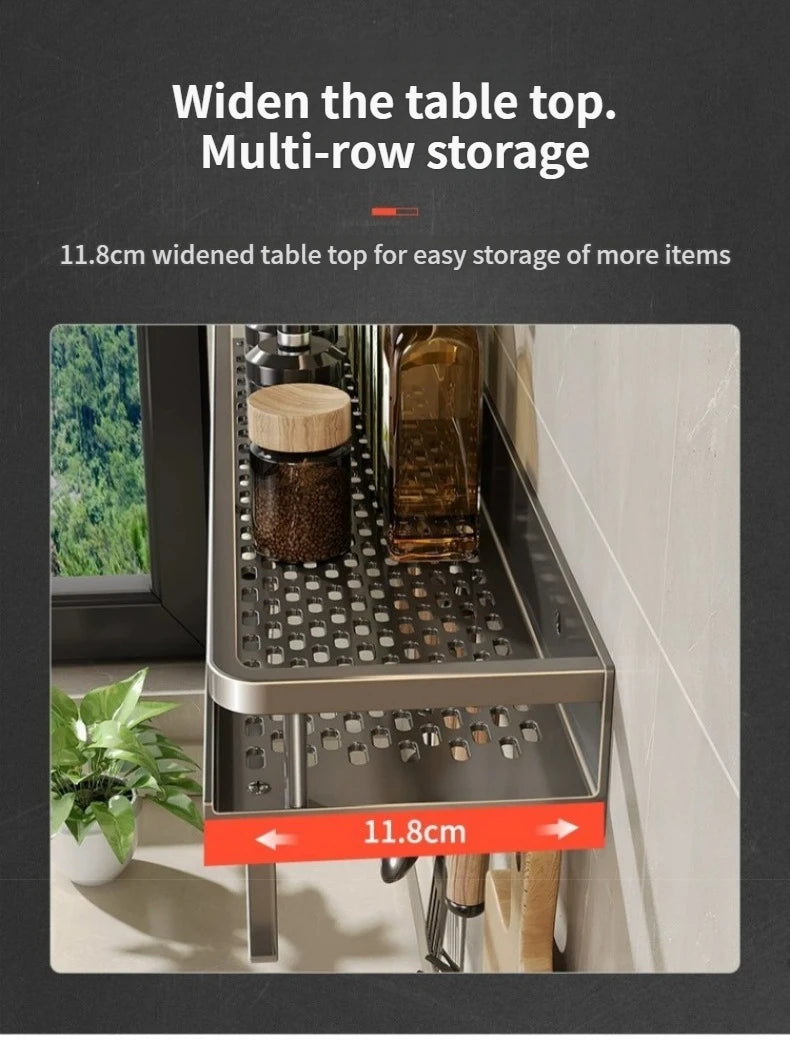Aluminum Kitchen Rack Kitchen Shelf Toilet Storage No Drill Hanging Rack Bathroom Organizer Hang on the Wall Kitchen
