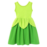 Vestido Casual Infantil para Meninas – Estilo Sereia/Rapunzel, Manga Curta, Alça em um Ombro Só, Fantasia de Princesa, Vestido Casual de Verão