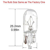 10 Pcs Warm White Auto Halogen Lamp T10 W5W 194 158 12V 5W  Marker Wedge License PlateLight Bulb Instrument Light