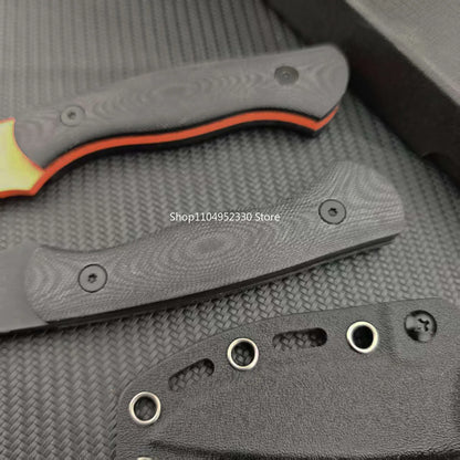 Outdoor Camping Jungle Adventure EDC Multifunctional Fixed Blade Knife, Wild Hunting Exploration 8Cr13Mov Blade G10 Handle Tool