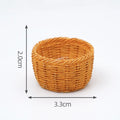 1pc Mini Simulated Rattan Basket Model DIY Creative Dollhouse Dessert Shop Food Vegetable Ornaments Craft Kitchen Decoration