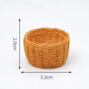 1pc Mini Simulated Rattan Basket Model DIY Creative Dollhouse Dessert Shop Food Vegetable Ornaments Craft Kitchen Decoration