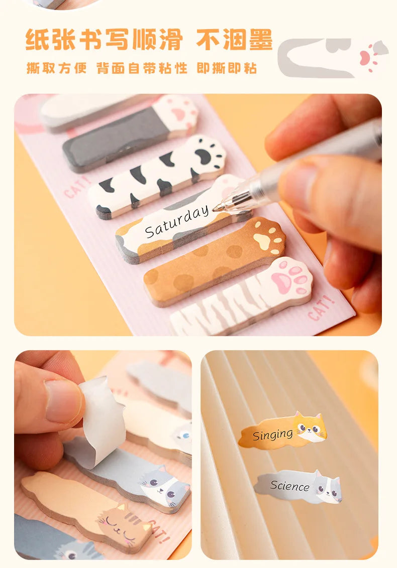 1 Set Stationery DIY Leisure Cat Series Cute Paper Memo Pad Sticker Post Sticky Notes Notepad School Office Supplies