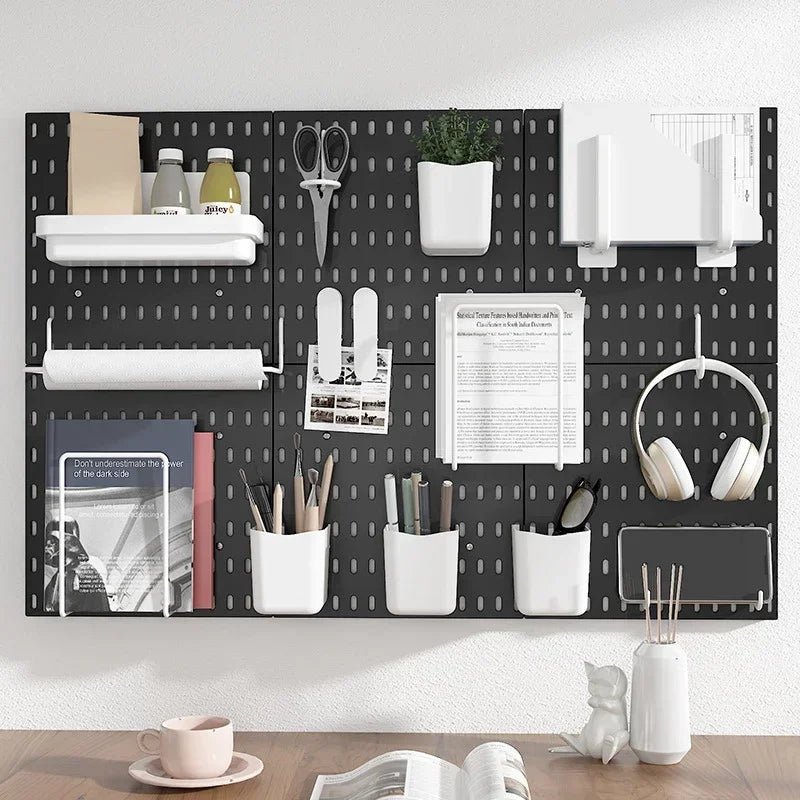 Kit de estante para platos con combinación gratuita, tablero con agujeros para pared, organizador de cocina, herramientas, manualidades, organización, exhibición de adornos