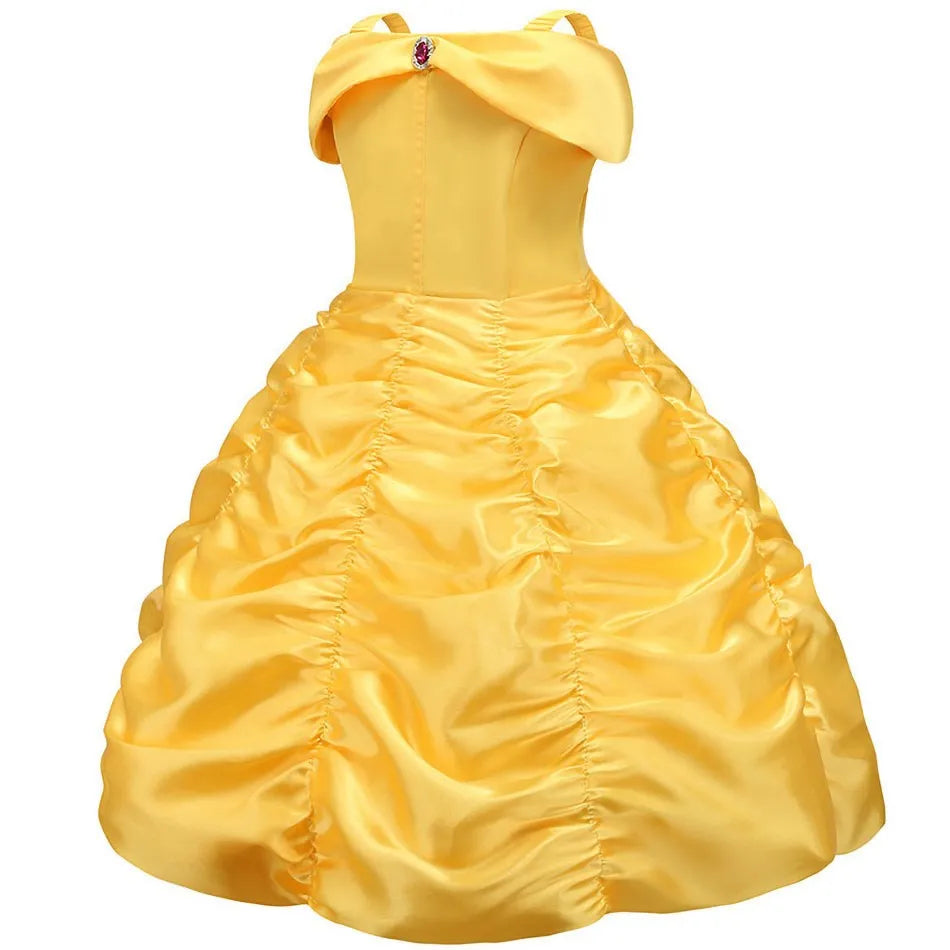 Girls Belle Dress Kids Ball Gown Princess Costume Beauty and Beast Children Christmas Birthday Carnival Party Cosplay Disguise