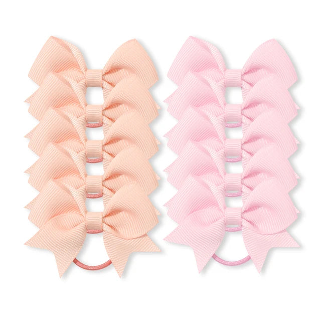 Bandas elásticas para el cabello para niñas, cinta de grosgrain, coletas, lazos, corbatas, soportes, accesorios, bebés, 10 piezas por lote 