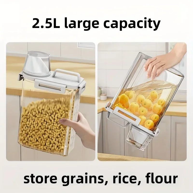 1 Pcs 2.5 L Food Grade Grain and Miscellaneous Grain Storage Box, Rice Bucket Storage Tank, Sealing Tank, Kitchen Utensil