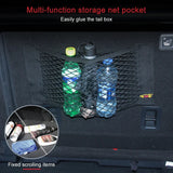 Car Back Rear Mesh Trunk Seat Elastic String Net Magic Sticker Universal Storage Bag Pocket Cage Auto Organizer Seat Back Bag
