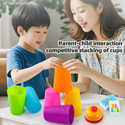 Kids Speed Training Toys Stack Cup Battle Table Game Indoor Family Party Game Toys Color Cognition Logic Training Classic Game