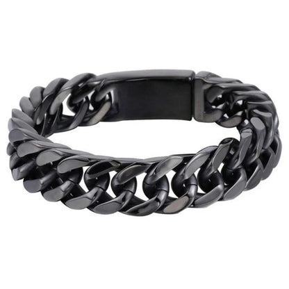 Pulsera de cadena cubana negra de moda, pulsera de acero inoxidable, pulseras de hip hop para hombres, joyería para fiestas, regalos de aniversario, venta al por mayor