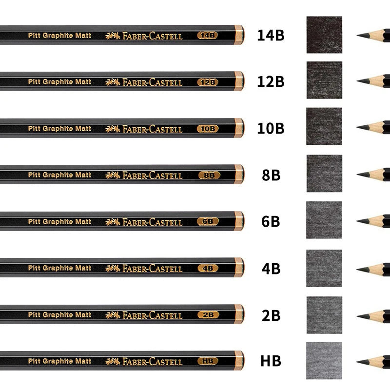 Faber-Castell 8/12pcs Set Matte Sketch Pencil Art Graphite For Sketch Black Lead Writing Drawing Graphite Pencils Supplies