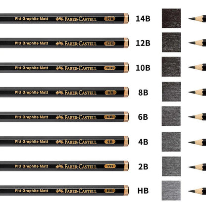 Faber-Castell 8/12pcs Set Matte Sketch Pencil Art Graphite For Sketch Black Lead Writing Drawing Graphite Pencils Supplies