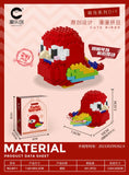 Parrot Micro Building Blocks Bird Cockatiel Budgerigar DIY Assembled Pigeon Macaw 3D Model Mini Brick Figures Toys For Kids