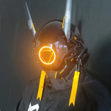 Capacete Cyberpunk com LED – Máscara para Festas, Halloween, Natal e Cosplay – Presente para Adultos