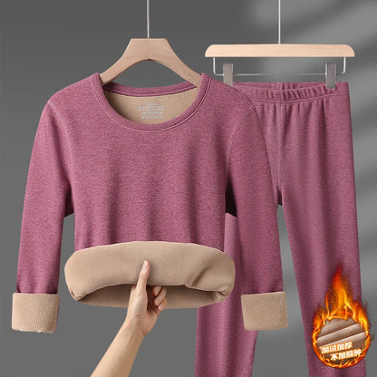Winter Thermal Underwear Sets Men Women Velvet Tops +Long Pants Comfortable Skin-friendly Elastic Thickening Warm 2 Piece Set