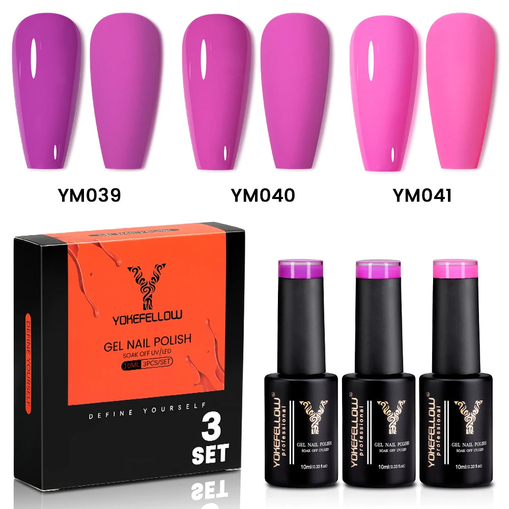 NEW YOKEFELLOW 10ml Crystal Jelly Nude Red Pink Gel Nail Polish Transparent Semi-permanent UV Gel Nail Art Soak Off Gel Varnish