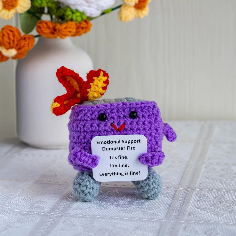New Knitted Positive Turtle Doll Handmade Emotional Support Positive Crochet Sea Turtles Gifts for Christmas New Year Birthday
