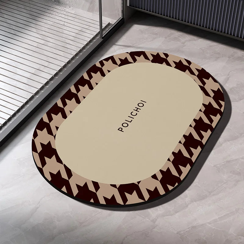 Diatomaceous Earth Bath Mat Bathroom Rug Absorbent Non-slip Floor Foot Mats Quick Dry Shower Carpet Toilet Pad Doormat Washable