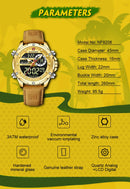 NAVIFORCE Luxury Original Watches For Men Casual Sport Chronograph Alarm Quartz WristWatch Leather Waterproof Digital Clock 9163