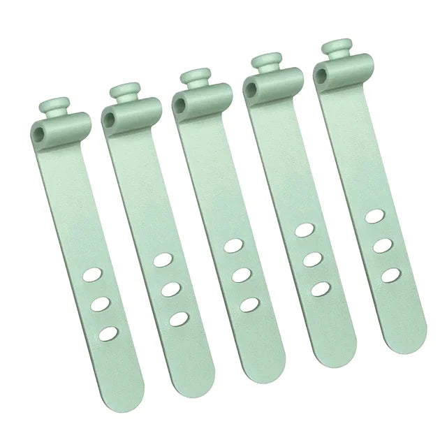 Reutilizável Cable Organizer, fone de ouvido Clip, Carregador Cord Management, 3 Hole Linha Titular Armazenamento, Bobbin Winder Correias, 5pcs