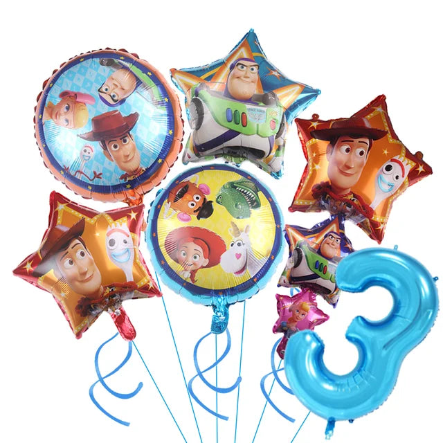 Decoración de Toy Story para niños, recuerdos de fiesta, platos, cielo azul, nubes blancas, globos, cumpleaños, baby shower, niñas, artículos de fiesta 