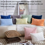 1pc  Plush Decorative Throw Pillow Cover Fuzzy Striped Soft Throw Pillow Covers Cushion Covers for Sofa living room Bedroom
