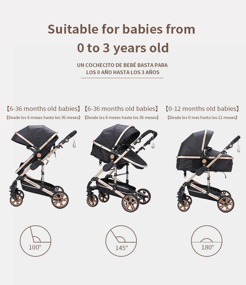 Cochecitos 3 en 1, cochecito de bebé, asiento de coche, cochecito de viaje, cochecito para recién nacidos, paisaje alto, artículos para madres, niños y bebés.