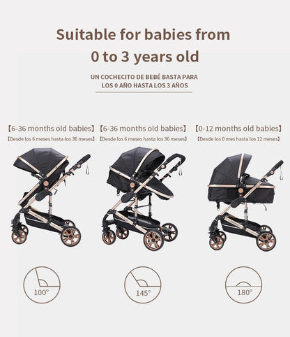 Cochecitos 3 en 1, cochecito de bebé, asiento de coche, cochecito de viaje, cochecito para recién nacidos, paisaje alto, artículos para madres, niños y bebés.