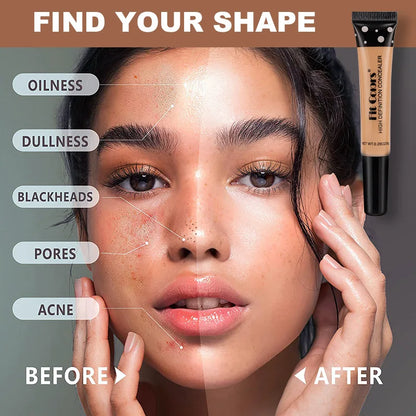 Base líquida hidratante, corretivo com corretivo flexível, ajuste cores, cubra círculos escuros e manchas de acne, 8 tamanhos