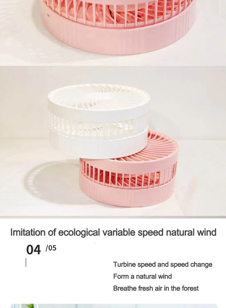 2025 new folding telescopic free adjustment fan charging usb multi-function outdoor portable home desktop floor-standing fan